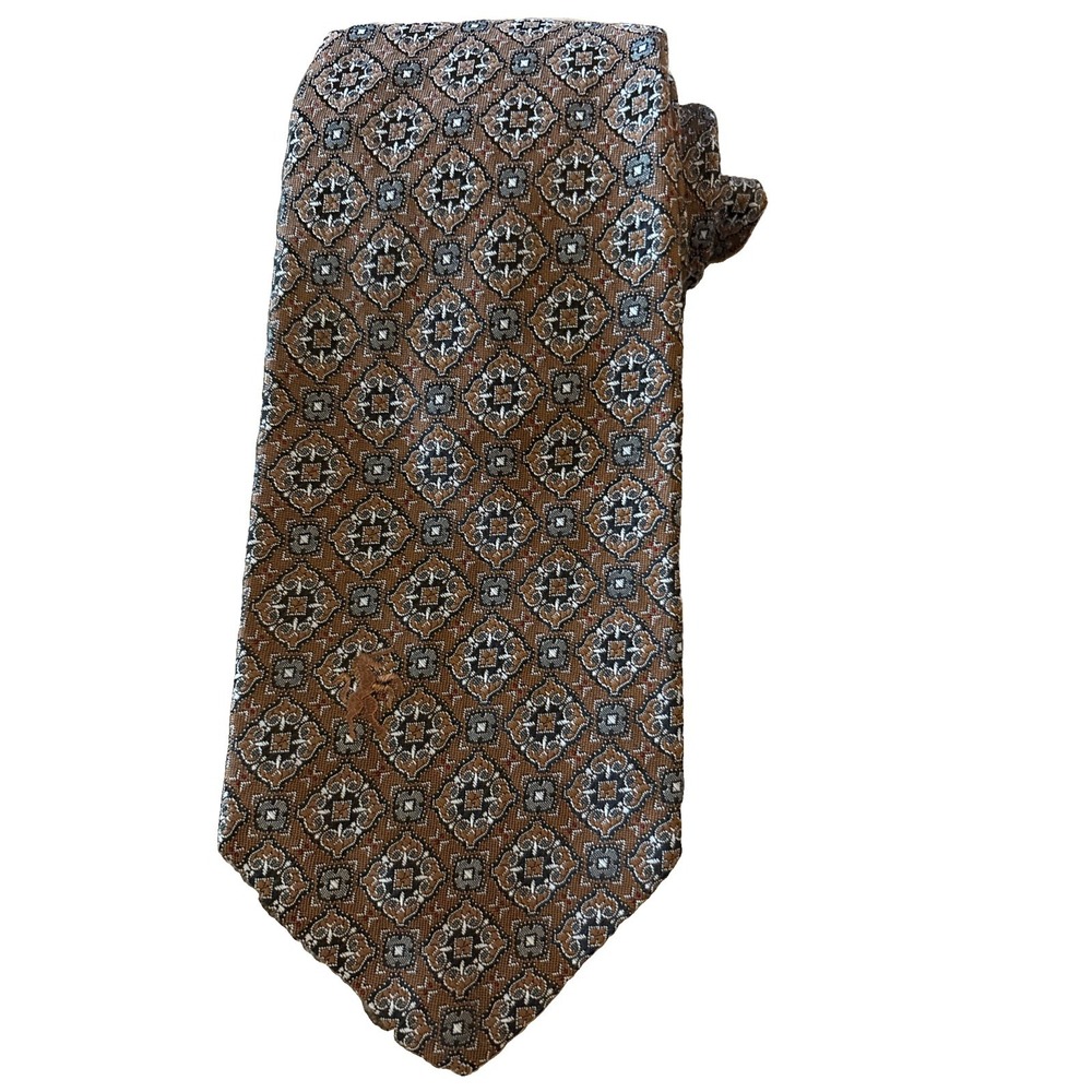 VINTAGE Mens Tie Rutland's Orlando Patterned Tie With Front Emblem